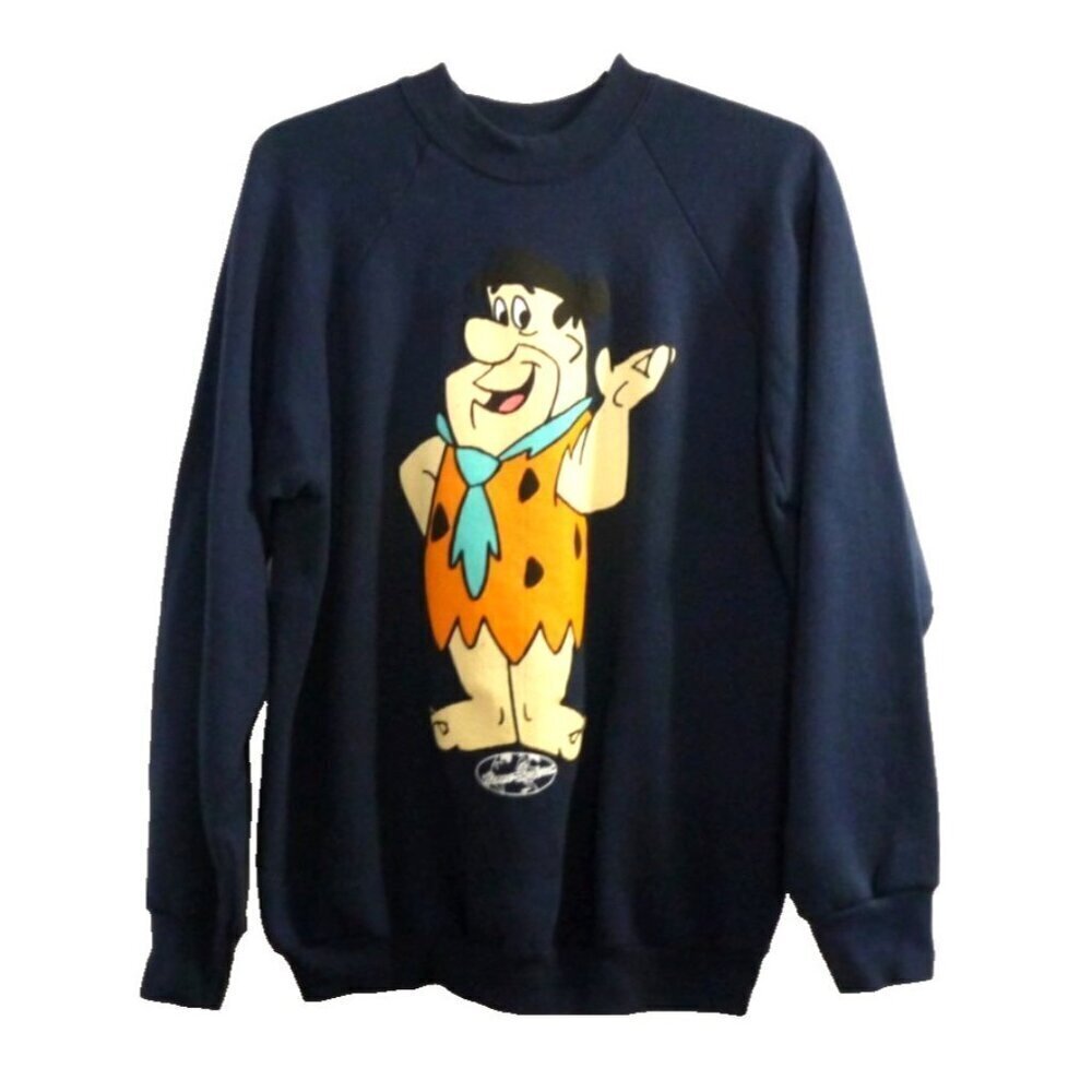 Vintage FRED FLINSTONE dark blue sweatshirt TURTLE BAY, USA  Adult size XL